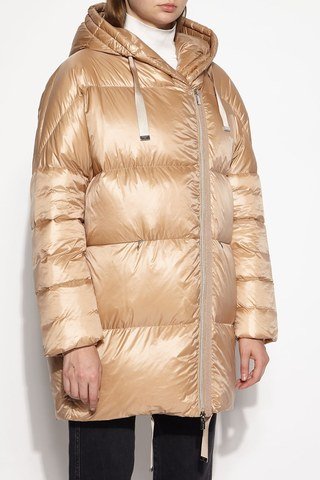 Пальто пухове бежеве DIEGO M - Фото 3